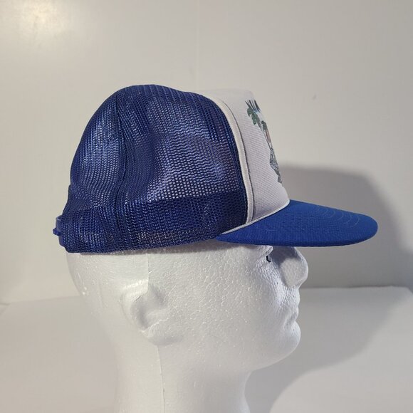 Vintage 80s Miami Mice Miami Vice Parody White/Blue Mesh Snapback Hat/Cap - Picture 4 of 7